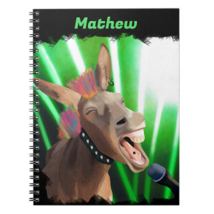 Caderno Espiral Funny Rockstar Donkey