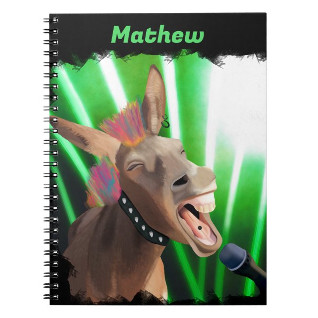 Caderno Espiral Funny Rockstar Donkey (Frente)