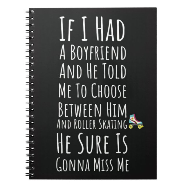 Caderno Espiral Funny Roller Derby Gifts Skater Skating Women Girl (Frente)