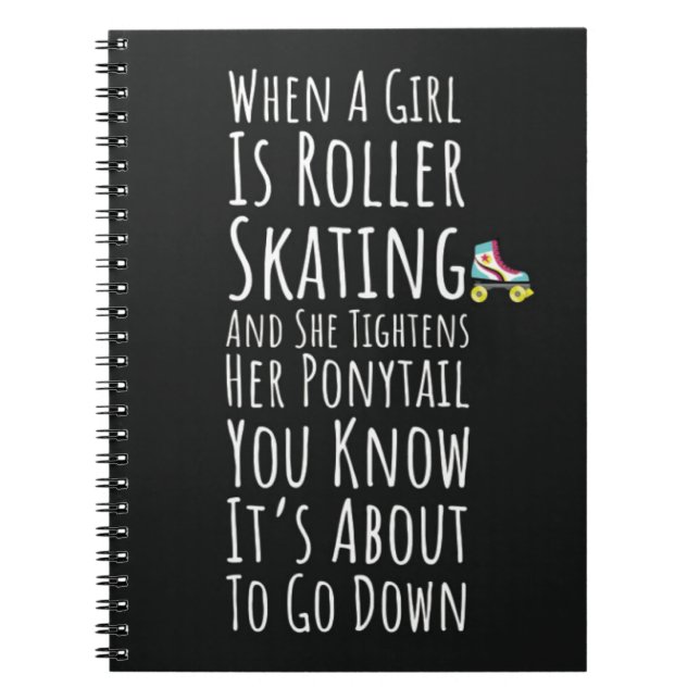 Caderno Espiral Funny Rollerskating Gifts Skater Girl Roller Derby (Frente)