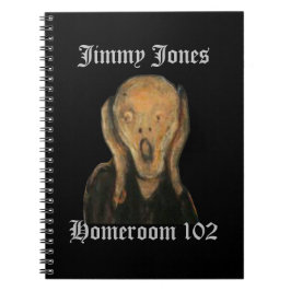 Caderno Espiral Funny Screaming Monster Face Personalized School 