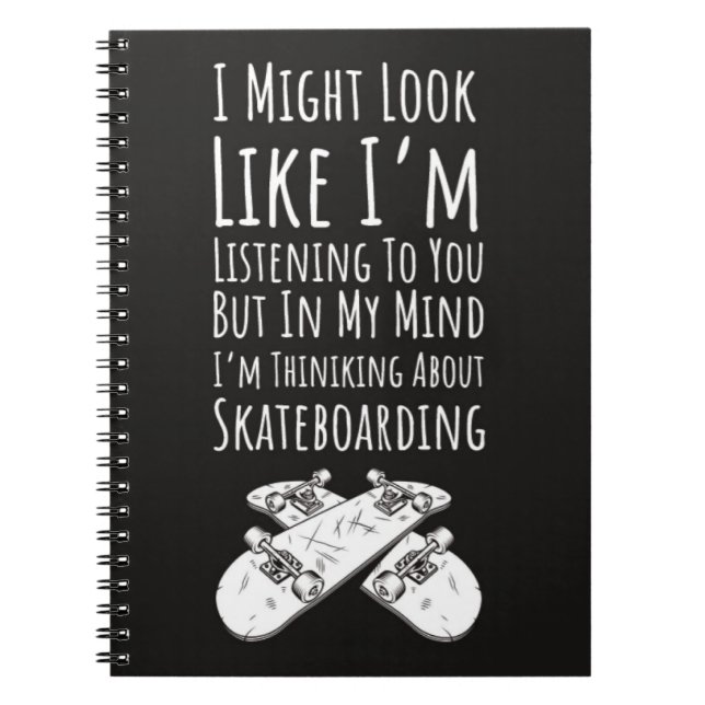 Caderno Espiral Funny Skater Gifts Skateboarder Sports Skating (Frente)