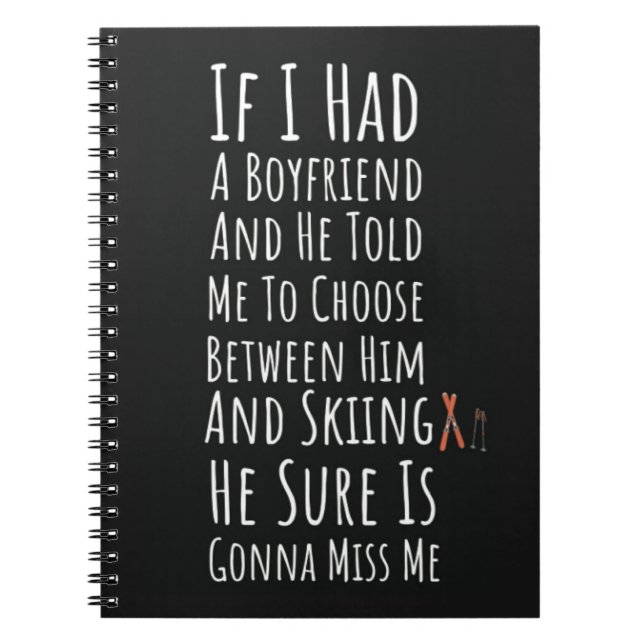 Caderno Espiral Funny Ski Gifts For Her Women Winter Sports Snow (Frente)