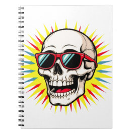 Caderno Espiral **Funny Skull With Sunglasses – Cartoon Laughing S
