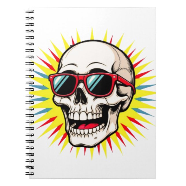 Caderno Espiral **Funny Skull With Sunglasses – Cartoon Laughing S (Frente)