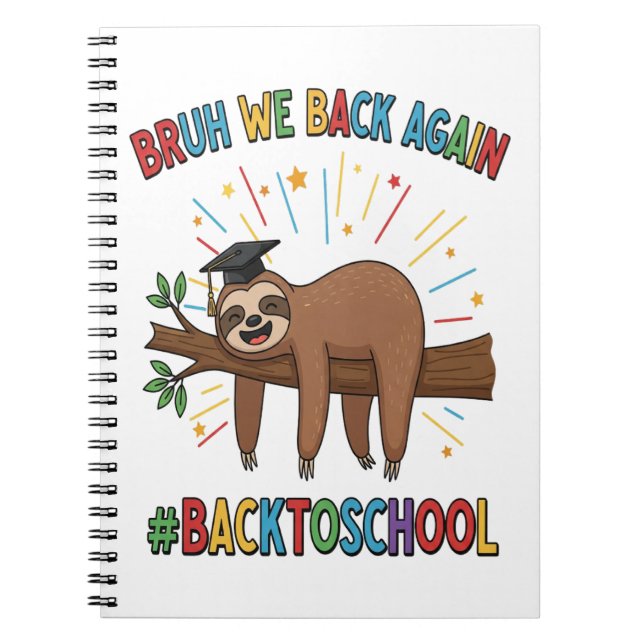 Caderno Espiral Funny Sloth Back to School (Frente)