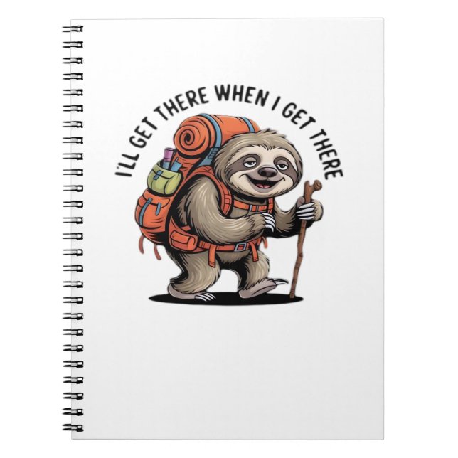 Caderno Espiral Funny Sloth Hiking Team - Slow and Steady Classic  (Frente)