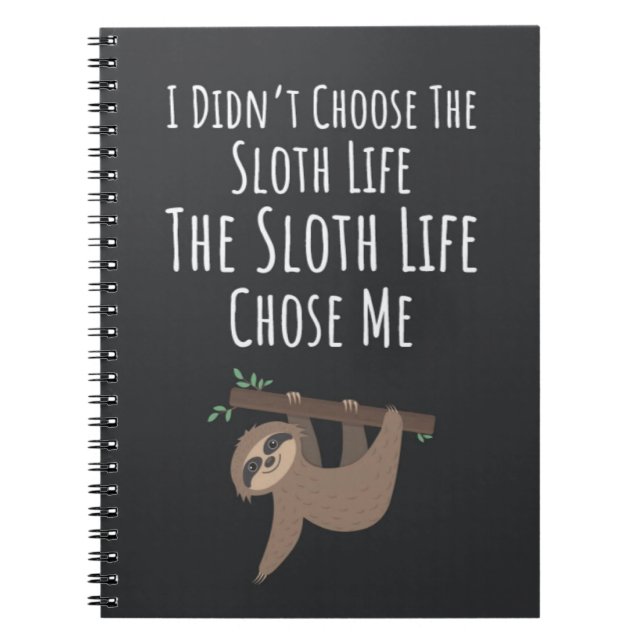 Caderno Espiral Funny Sloth Related Gifts Lazy Humor Tired (Frente)