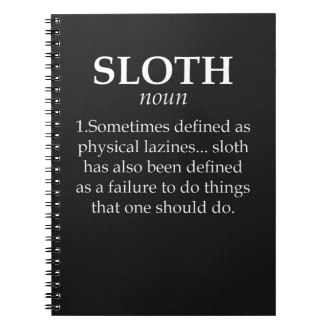 Caderno Espiral Funny Sloth Themed Gifts Animals Relax Lazy Humor (Frente)