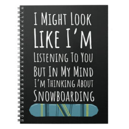 Caderno Espiral Funny Snowboarding Gifts For Him Snowboarder Humor