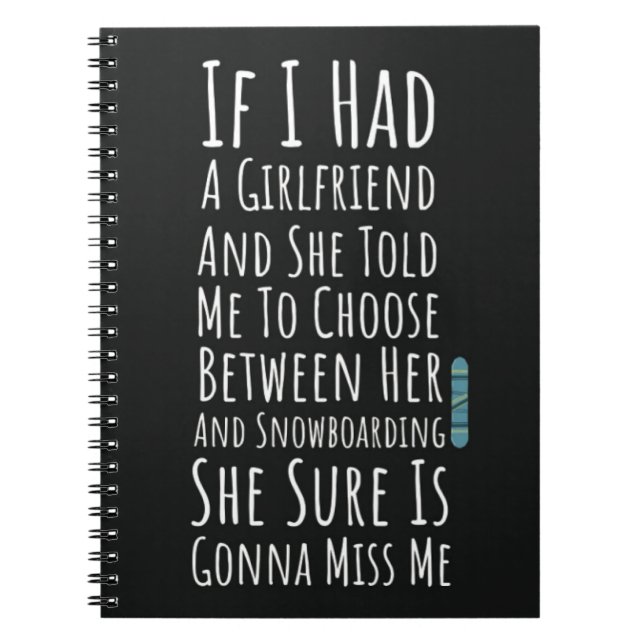 Caderno Espiral Funny Snowboarding Gifts Snowboarder Winter Sport (Frente)