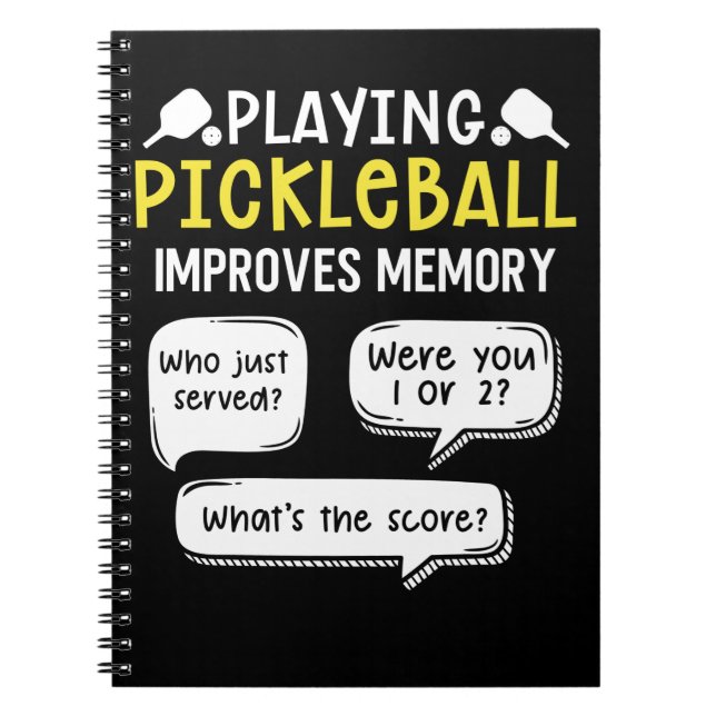Caderno Espiral Funny Sports Pickleball Player (Frente)