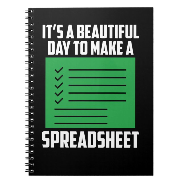 Caderno Espiral Funny Spreadsheet Contabilidade CPA Humor de Livra (Frente)