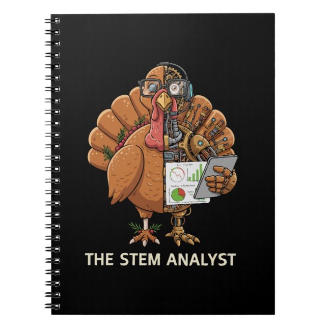 Caderno Espiral  Funny STEM Analyst Robot Turkey Thanksgiving Gift (Frente)