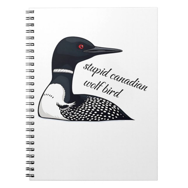 Caderno Espiral Funny Stupid Canadian Wolf Bird (Frente)