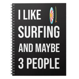 Caderno Espiral Funny Surfer Gifts Surfing Lover Surfboard Humor 