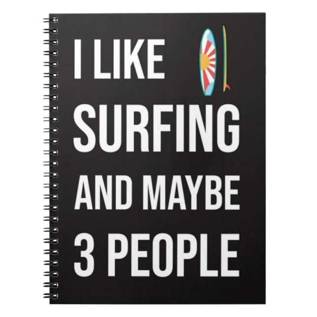 Caderno Espiral Funny Surfer Gifts Surfing Lover Surfboard Humor  (Frente)