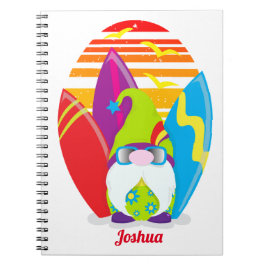 Caderno Espiral Funny Surfer Gnomo Personalizado