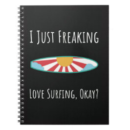 Caderno Espiral Funny Surfing Gifts Surfboard Surfer Summer Ocean