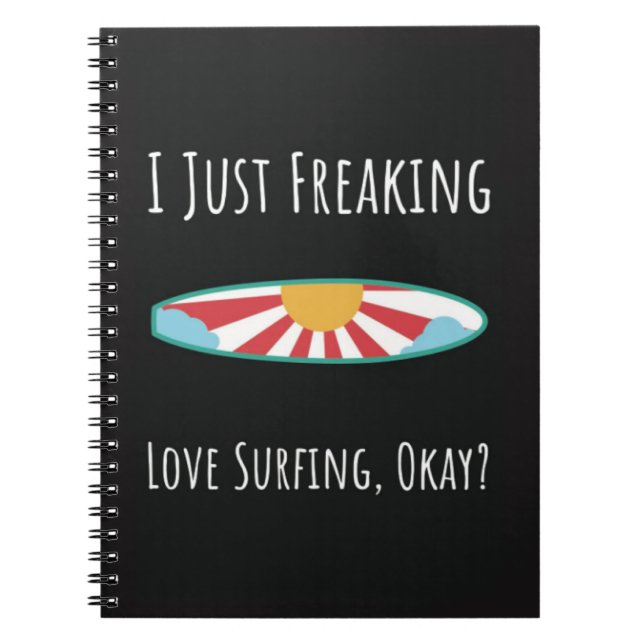 Caderno Espiral Funny Surfing Gifts Surfboard Surfer Summer Ocean (Frente)