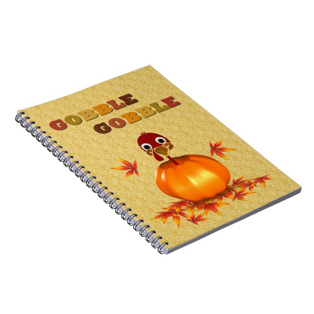 Caderno Espiral Funny Thanksgiving Turkey in Pumpkin (Lado Direito)