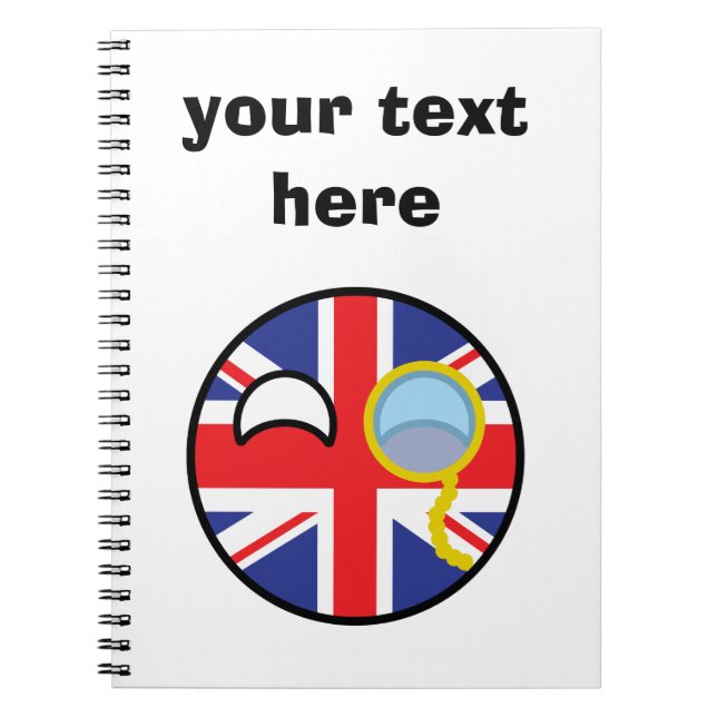 Caderno Espiral Funny Trending Geeky Reino Unido (Frente)