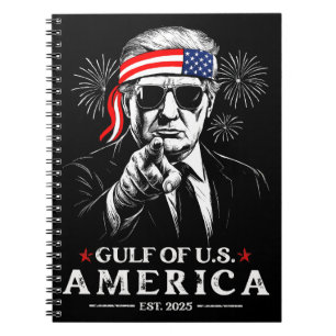 Caderno Espiral Funny Trump Golfo Dos EUA 2025 4 De Julho