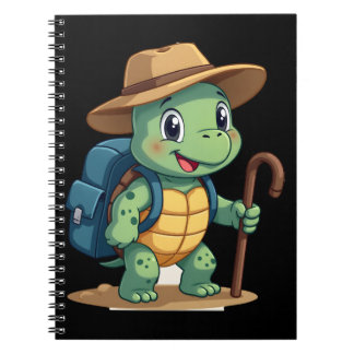 Caderno Espiral Funny Turtle Hiking Graphic Camping Lover Adventur