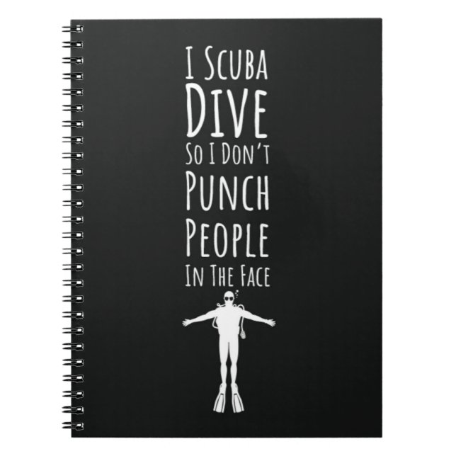 Caderno Espiral Funny Unique Scuba Diving Gifts Diver Snorkeling (Frente)