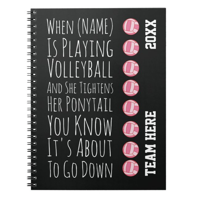 Caderno Espiral Funny Volleyball Team Player Gifts For Her Girls (Frente)
