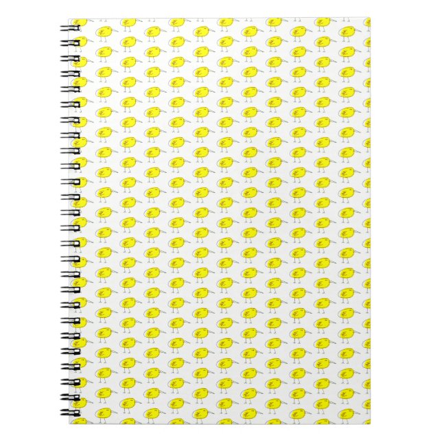 Caderno Espiral Funny Yellow Birds Doodle (Frente)