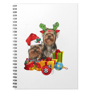Caderno Espiral Funny Yorkshire Terrier christmas