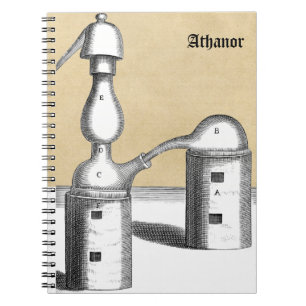 Caderno Espiral Furnace Alchemy Personalizado e Flask Alembic