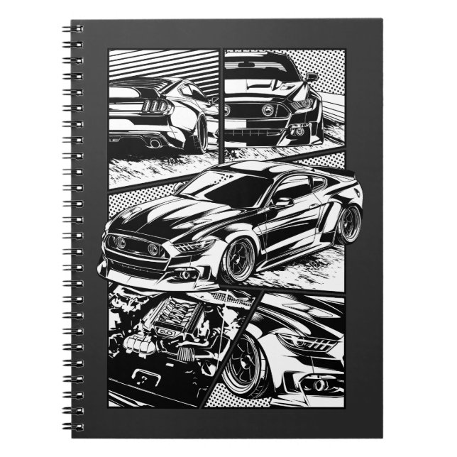 CADERNO ESPIRAL FURO MUSCULAR PRETO E BRANCO (Frente)