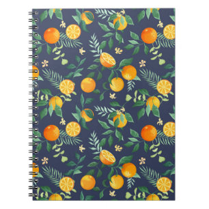 Caderno Espiral Fusão de Citros: Laranjas com Flair Tropical