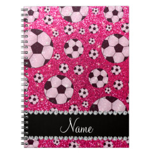 Caderno Espiral Futebol conhecido personalizado do brilho do rosa