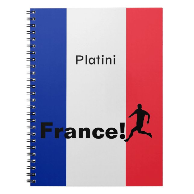 Caderno Espiral Futebol da França, personalizável (Frente)