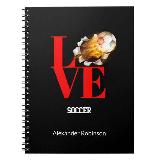 Caderno Espiral Futebol de Amor Esportes Personalizados (Frente)
