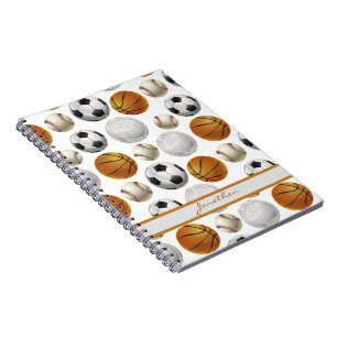 Caderno Espiral Futebol de basquetebol Baseball Water Polo Ball Es