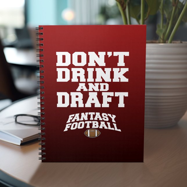 Caderno Espiral Futebol Fantástico - Não Beba e Rasgue (Personalized notebook with Funny Fantasy Football Design)