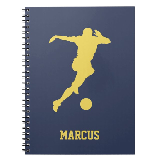 Caderno Espiral Futebol Personalizado Azul (Frente)