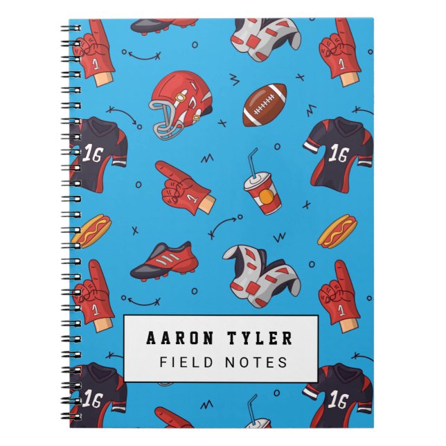 Caderno Espiral Futebol personalizado esportes (Frente)