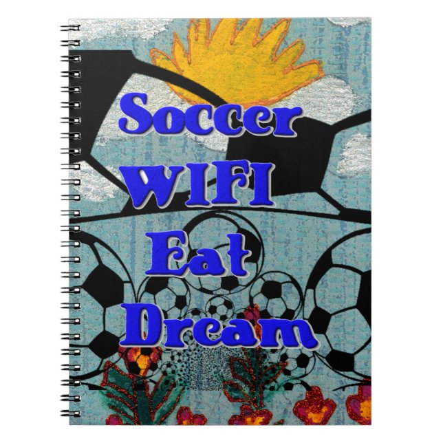 Caderno Espiral Futebol WIFI Comeu Sonho - Divertido Impressão de  (Frente)