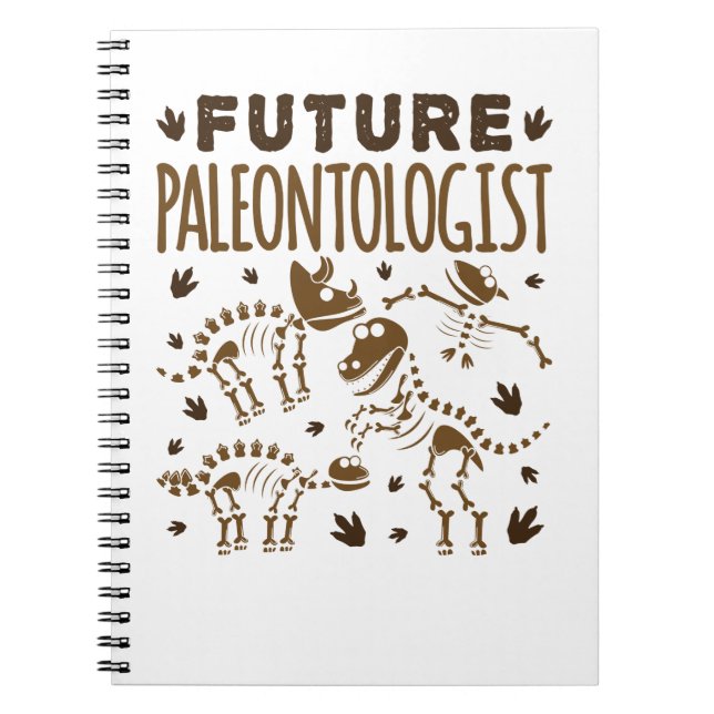 Caderno Espiral Future Paleontologist Paleontology Dinosaur Bones (Frente)