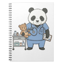 Caderno Espiral Future RN Panda: Adorable Medical Student
