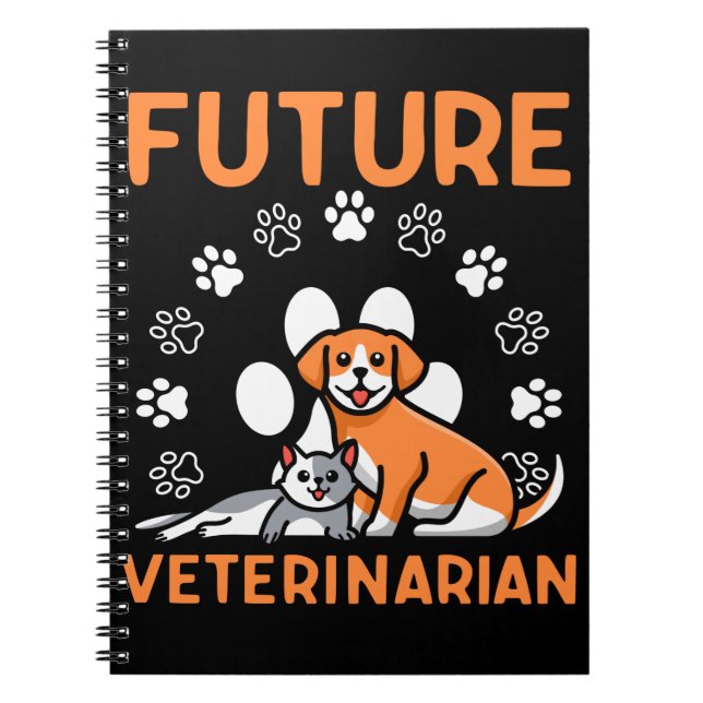 Caderno Espiral Futuro Aluno Veterinário Vet Tech Pet Lover (Frente)