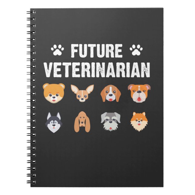 Caderno Espiral Futuro Amante de os animais Veterinário Vet Tech K (Frente)