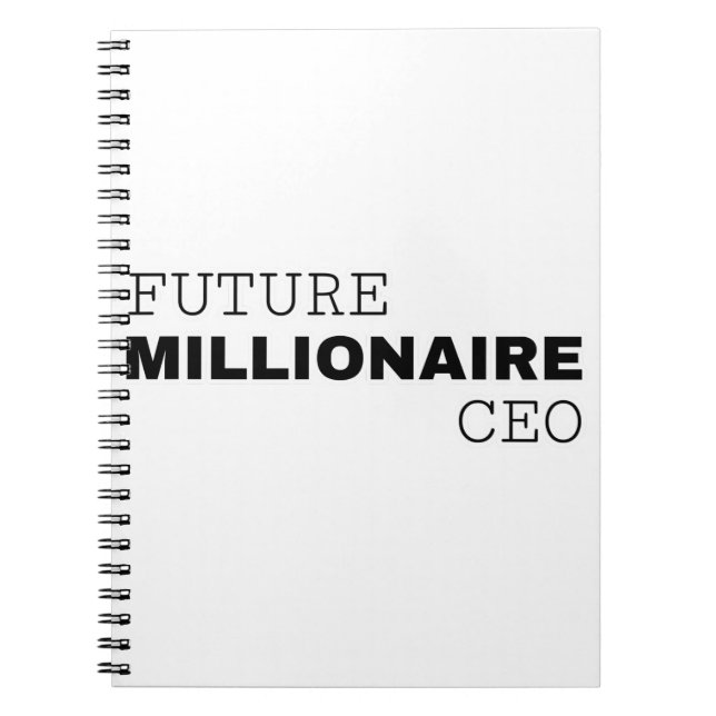 CADERNO ESPIRAL FUTURO CEO MILHONÁRIO PARA ELA E ELE (Frente)