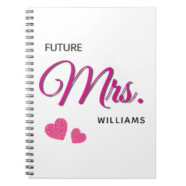 Caderno Espiral Futuro Design de Casamento Personalizado Senhora 