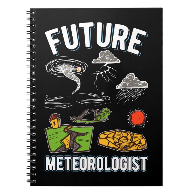 Caderno Espiral Futuro Meteorologista Meninas Observador de Tempo (Frente)